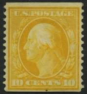 USA 169Gx **, Scott 356, 1909, 10 C. Gelb Washington, Senkrecht Gezähnt 12, Postfrisch, Pracht, $ 8500.- - Other & Unclassified