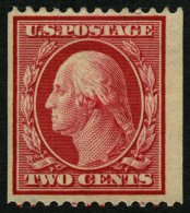 USA 163Fx *, Scott 349, 1909, 2 C. Washington, Wz. 1, Waagerecht Gezähnt 12, Falzrest, Leichter Gummibug, Pracht, $ - Gebraucht