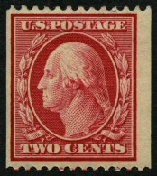 USA 163Fx *, Scott 349, 1909, 2 C. Washington, Wz. 1, Waagerecht Gezähnt 12, Falzrest, Leichter Gummibug, Pracht, $ - Oblitérés