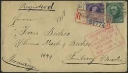 USA 63,68 BRIEF, Scott 221,226, 1896, 3 C. Jackson Und 10 C. Webster Auf Einschreibbrief Nach Freiburg, Pracht - Used Stamps