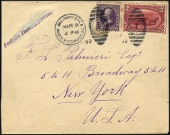 PUERTO RICO USA 118 BRIEF, Vorläufer: 1899, 2 C. Braunrot Mit Zusatzfrankatur 3 C. Violett (Nr. 91) Mit K1 MILITARY - Puerto Rico