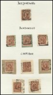 NIEDERLÄNDISCH-INDIEN 1896-1899, Saubere Sammlung Viereck-Ortsstempel Auf 187 Briefstücken Von AMBARAWA Bis WL - Netherlands Indies