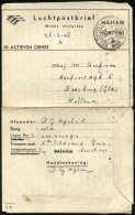 NIEDERLÄNDISCH-INDIEN 1948, K2 VELDPOST 7 DEC.DIV./1948 Auf Luft-Feldpost-Faltbrief Mit Eingedruckter Portofreiheit - Netherlands Indies