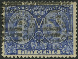 KANADA 48 O, 1897, 50 C. Ultramarin, üblich Gezähnt Pracht, Mi. 150.- - Canada