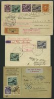 TSCHECHOSLOWAKEI Aus 199-201 BRIEF, 1926/7, 3 Verschiedene Luftpostbelege, Meist Pracht - Collections, Lots & Series
