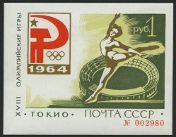 SOWJETUNION Bl. 33 **, 1964, Block Olympische Sommerspiele Tokio, Pracht, Mi. 300.- - Autres & Non Classés