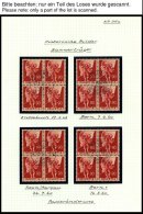 SCHWEIZ BUNDESPOST 683-86 VB O, 1958, Historische Darstellungen In Zentrisch Gestempelten Viererblocks, Jeder Wert Mit 4 - Used Stamps