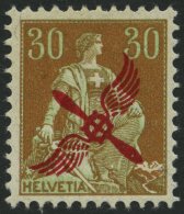 SCHWEIZ BUNDESPOST 152 *, 1920, 30 C. Flugverkehr Basel-Frankfurt, Falzrest, Pracht - Used Stamps