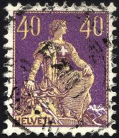 SCHWEIZ BUNDESPOST 101 O, 1908, 40 C. Dunkelpurpur/chromgelb, üblich Gezähnt Pracht, Mi. 110.- - Oblitérés