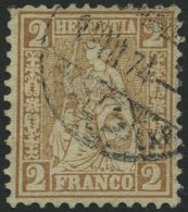 SCHWEIZ BUNDESPOST 29b O, 1867, 2 C. Rotbraun, Feinst (Eckzahnbug), Mi. 240.- - Used Stamps