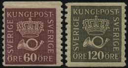 SCHWEDEN 196,204I *, 1925/6, 60 Und 120 Ø Freimarken, üblich Gezähnt Pracht - Gebraucht