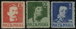 POLEN 380-82C (*), 1944, Polnische Freiheitskämpfer Und Feldherren, Gezähnt L 111/2, Ohne Gummi, Prachtsatz, M - Other & Unclassified