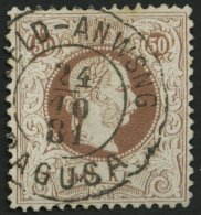 STERREICH 41II O, 1867, 50 Kr. Braun, Feiner Druck, K2 Geld-Anweisung Ragusa, Pracht, Mi. 180.- - Sonstige & Ohne Zuordnung