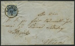 STERREICH 5X BRIEF, 1854, 9 Kr. Blau, Handpapier, Type IIIb, Mit Idealem Ungarischen K1 KALOCSA Auf Brief Nach Wien, Pra - Sonstige & Ohne Zuordnung