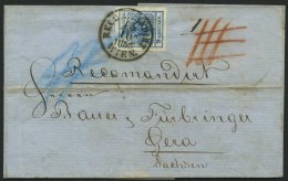 STERREICH 5X BRIEF, 1853, 9 Kr. Blau, Handpapier, Type IIIb, K1 RECOMMANDIRT WIEN, Rückseitig 6 Kr Mit Reg-Bug, Pra - Other & Unclassified