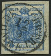 STERREICH 5X O, 1850, 9 Kr. Blau, Handpapier, Zentrischer Vollständiger K1 WILDENSCHWERT B.H., Kabinett, R! - Other & Unclassified