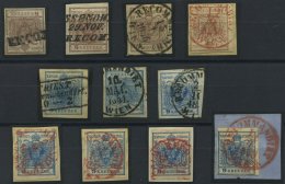 STERREICH 4/5X,Y BrfStk,o , 1850/4, 6 Kr. Braun Und 9 Kr. Blau, 11 Werte Mit RECOMMANDIRT-Stempeln, Dabei 5 Rote, Meist - Other & Unclassified