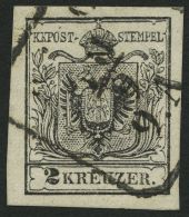 STERREICH 2Ya O, 1854, 2 Kr. Schwarz, Maschinenpapier, Type IIIb, R4 PRAG, Pracht, Signiert - Other & Unclassified