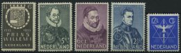 NIEDERLANDE 257-61 *, 1933, Wilhelm I Von Oranien Und Weltfrieden, Falzrest, 5 Prachtwerte - Andere & Zonder Classificatie