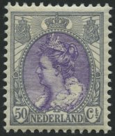 NIEDERLANDE 80A *, 1914, 50 C. Grau/violett, Gezähnt K 121/2, Falzrest, Pracht, Mi. 80.- - Niederlande