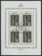 LIECHTENSTEIN 734KB O, 1979, 20 Fr. Landespatrone Im Kleinbogen, Ersttagssonderstempel, Pracht, Mi. 70.- - Autres & Non Classés