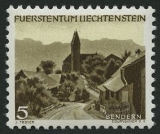 LIECHTENSTEIN 284II **, 1949, 4 Rp. Bendern Mit Abart 2 Farbpunkte Rechts Vom Kirchturm, Pracht, Mi. 190.- - Autres & Non Classés