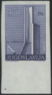 JUGOSLAWIEN 1542U **, 1974, 5 Din. Revolutionsdenkmal, Ungezähnt, Unterrandstück, Pracht, Attest Ercegovic, Mi - Other & Unclassified