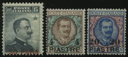 POST IM AUSLAND 13-17III *, Italienische Post In Der Levante: 1908, Konstantinopel, Type III, Falzrest, Prachtsatz, Mi. - Other & Unclassified