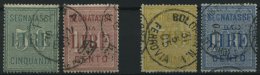 VERRECHNUNGSMARKEN V 2-5 O, 1884/1903, 50 L. Grün Und Gelb Und 100 L. Braunrosa Und Blau, 4 Werte Feinst/Pracht, Mi - Unclassified