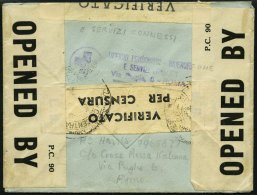 ITALIEN Britische Kriegsgefangenenpost Mit Offiziellem Blauen Rotkreuz-Stempel Für Kriegsgefangenenpost, Verschluss - Italien