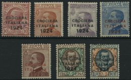 ITALIEN 194-200 *, 1924, Schiffspostmarken, Falzrest, 50 C. Bugspur Sonst Prachtsatz - Unclassified