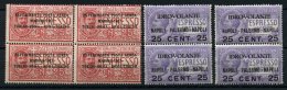 ITALIEN 126 VB,127 Paar **, 1927, Flugpost, 25 C. Im Viererblock Und 2 Senkrechte Paare 25 C. Auf 40 C., Alle Postfrisch - Italy