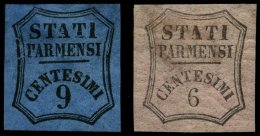 PARMA Z 1,2 *, 1853, Zeitungsmarken, Stärkere Falzreste, Feinst/Pracht, 6 C. Gepr. A. Diena, Mi. 900.- - Parme