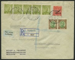 ISLAND 86,92,122 BRIEF, 1931, Luftpost-Einschreibbrief Mit Bunter Frankatur Nach Deutschland, Feinst - Sonstige & Ohne Zuordnung