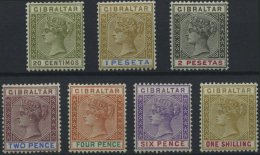GIBRALTAR 30-36 *, 1895/98, Königin Viktoria, Falzreste, 2 Prachtsätze, Mi. 155.- - Gibraltar