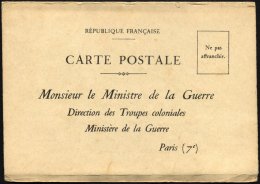 FRANKREICH Anwerbekarte Des Französischen Kolonialministeriums Für Indochina, Afrika Und Madagaskar, Ungebrauc - Other & Unclassified