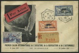 FRANKREICH 220/1 BRIEF, 1927, 2 Und 5 Fr. Poste Aérienne Auf Sonderumschlag Mit Sonderstempel Und Gouveneur-Vigne - Other & Unclassified