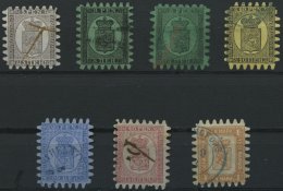 FINNLAND 5-10 O, 1866, 5 P. - 1 M., 7 Werte, Etwas Unterschiedlich, Besichtigen! - Oblitérés