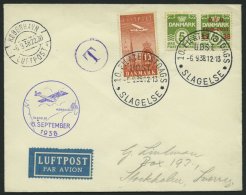 ERSTFLÜGE 6.9.1938, Slagelse-Kopenhagen, Prachtbrief - Other & Unclassified