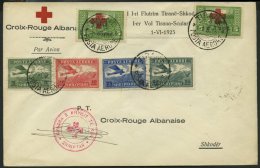 ALBANIEN 100,126-29 BRIEF, 1925, Rot-Kreuz-Luftpostbrief Nach Shkoder, Pracht - Albanien
