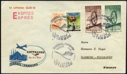 DEUTSCHE LUFTHANSA 102 BRIEF, 12.9.1956, Istanbul-Hamburg, Prachtbrief - Gebraucht