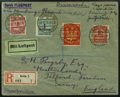 Dt. Reich 218 BRIEF, 1923, 5 M. Holztaube Mit Zusatzfrankatur Und Handschriftlicher Teil-Barfrankatur Auf Luftpost-Einsc - Used Stamps