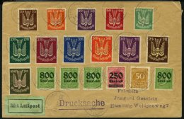 Dt. Reich 210-18,235-37 BRIEF, 1923, Holztaube Mit Zusatzfrankatur Auf Luftpost-Drucksache Von MÜNCHEN Nach Berlin, - Used Stamps