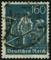 Dt. Reich 190 O, 1922, 160 Pf. Schwärzlichgrautürkis, Wz. 2, Normale Zähnung, Pracht, Gepr. Dr. Dünt - Gebraucht