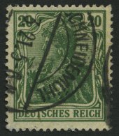 Dt. Reich 143c O, 1920, 20 Pf. Dunkelblaugrün, Normale Zähnung, Pracht, Gepr. Zenker, Mi. 130.- - Gebraucht