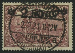 Dt. Reich 118c O, 1920, 2.50 M. Auf 2 M. Lilabraun, Zentrischer Stempel FREIBURG, Pracht, R!, Fotoattest Winkler , Mi. ( - Sonstige & Ohne Zuordnung