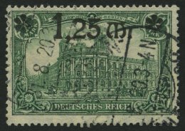 Dt. Reich 116II O, 1920, 1.25 M. Auf 1 M. Dunkelgrün, Dünner Aufdruck, Normale Zähnung, Pracht, Gepr. Two - Sonstige & Ohne Zuordnung