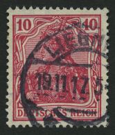 Dt. Reich 86IId O, 1915, 10 Pf. Karmin Kriegsdruck, Pracht, Gepr. Jäschke, Mi. 110.- - Other & Unclassified