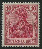 Dt. Reich 86IId Paar O, 1915, 10 Pf. Karmin Kriegsdruck Im Waagerechten Paar, Feinst, Gepr. Jäschke, Mi. 220.- - Gebraucht