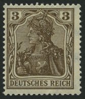 Dt. Reich 84IIb **, 1918, 3 Pf. Schwärzlichbraun Kriegsdruck, Pracht, Gepr. Zenker, Mi. 70.- - Used Stamps